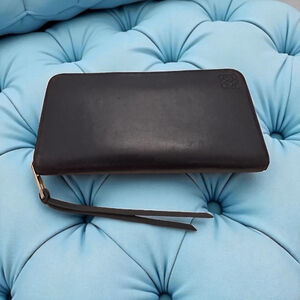 Loewe Blue Leather Long Zip Wallet